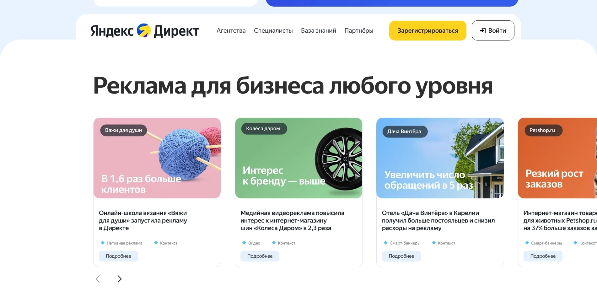 direct yandex акции