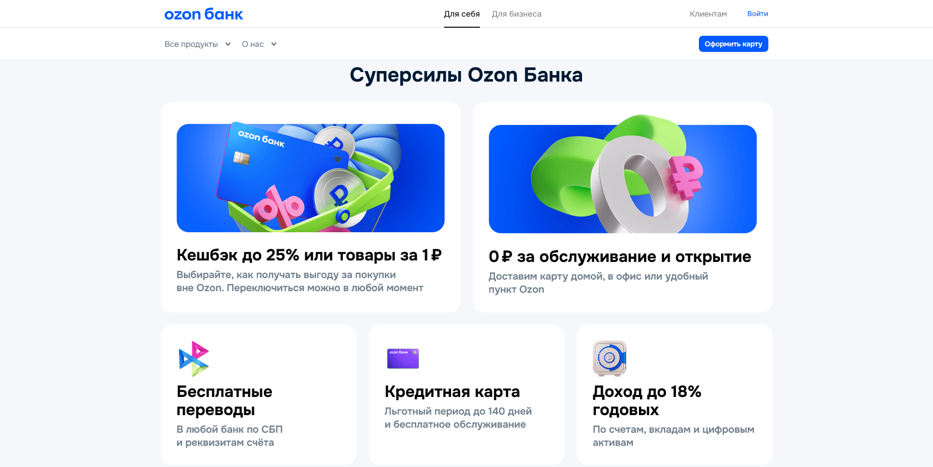 Озон банк акции